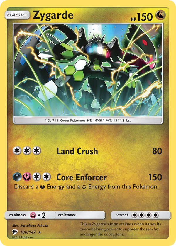 Zygarde (Burning Shadows SET) (Pokémon) (Basic) (Dragon) (HP: 150) (Rare Holo) (PKM Burning Shadows SET-3)