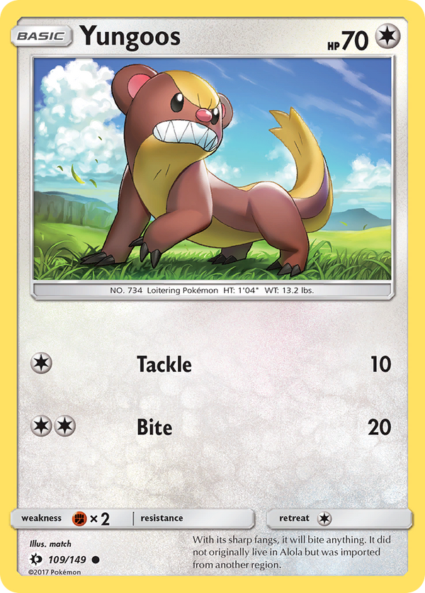 Yungoos (Sun & Moon SET) (Pokémon) (Basic) (Colorless) (HP: 70) (Common) (PKM Sun & Moon SET-13)