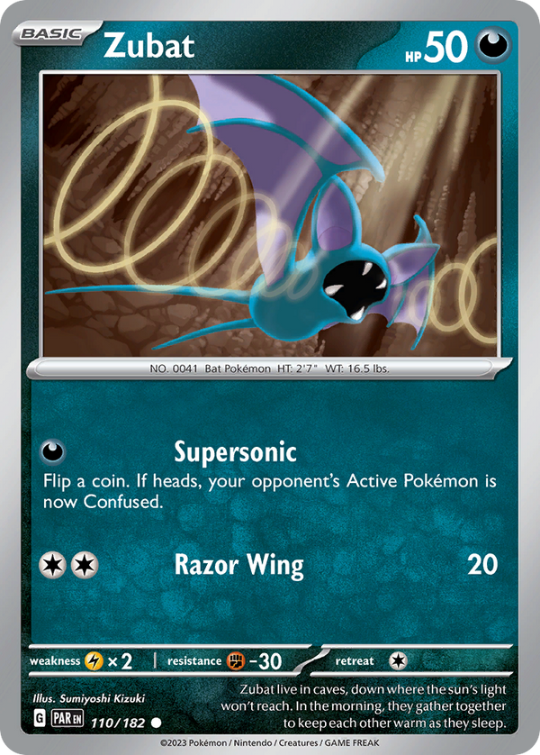 Zubat (Paradox Rift SET) (Pokémon) (Basic) (Darkness) (HP: 50) (Common) (PKM Paradox Rift SET-14)