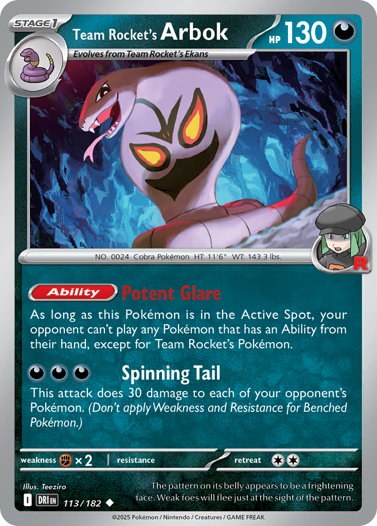 Team Rocket's Arbok - Destined Rivals SET-113