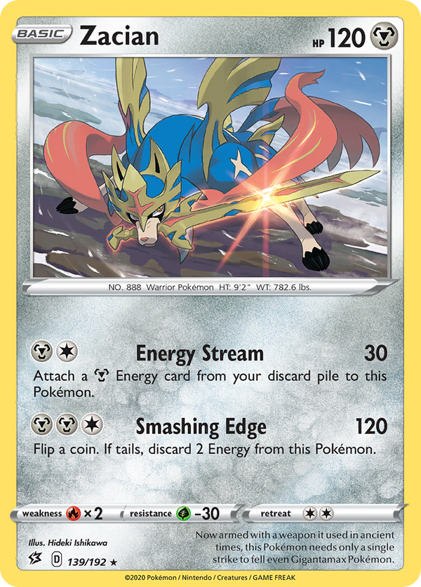 Zacian (Rebel Clash SET) (Pokémon) (Basic) (Metal) (HP: 120) (Rare) (PKM Rebel Clash SET-45)