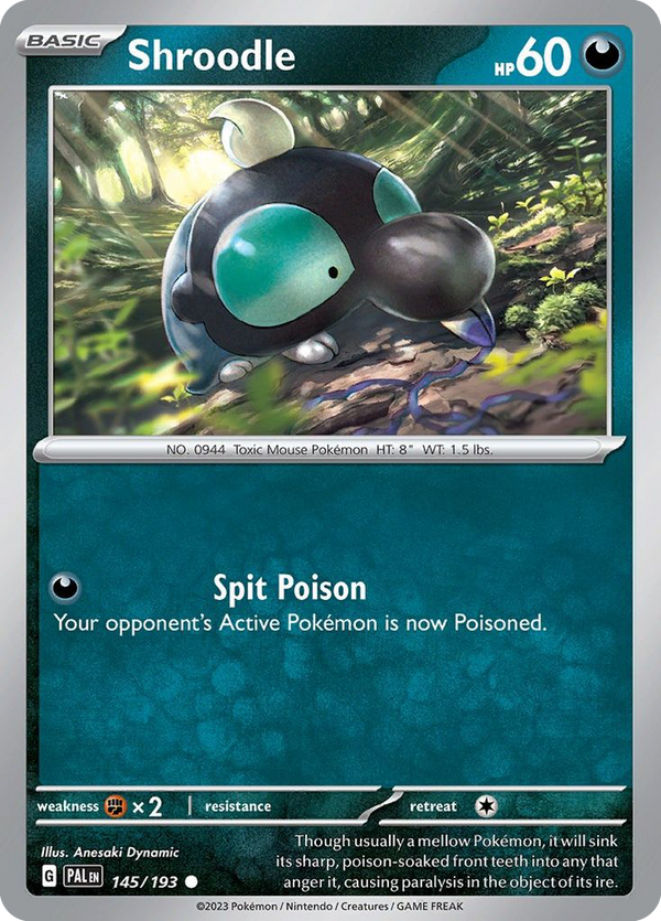 Shroodle (Paldea Evolved SET) (Pokémon) (Basic) (Darkness) (HP: 60) (Common) (PKM Paldea Evolved SET-52)