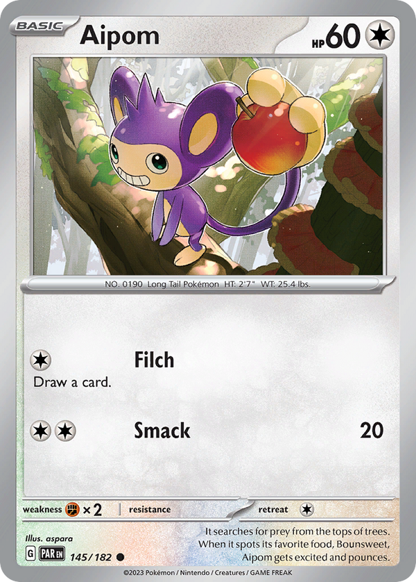 Aipom (Paradox Rift SET) (Pokémon) (Basic) (Colorless) (HP: 60) (Common) (PKM Paradox Rift SET-52)