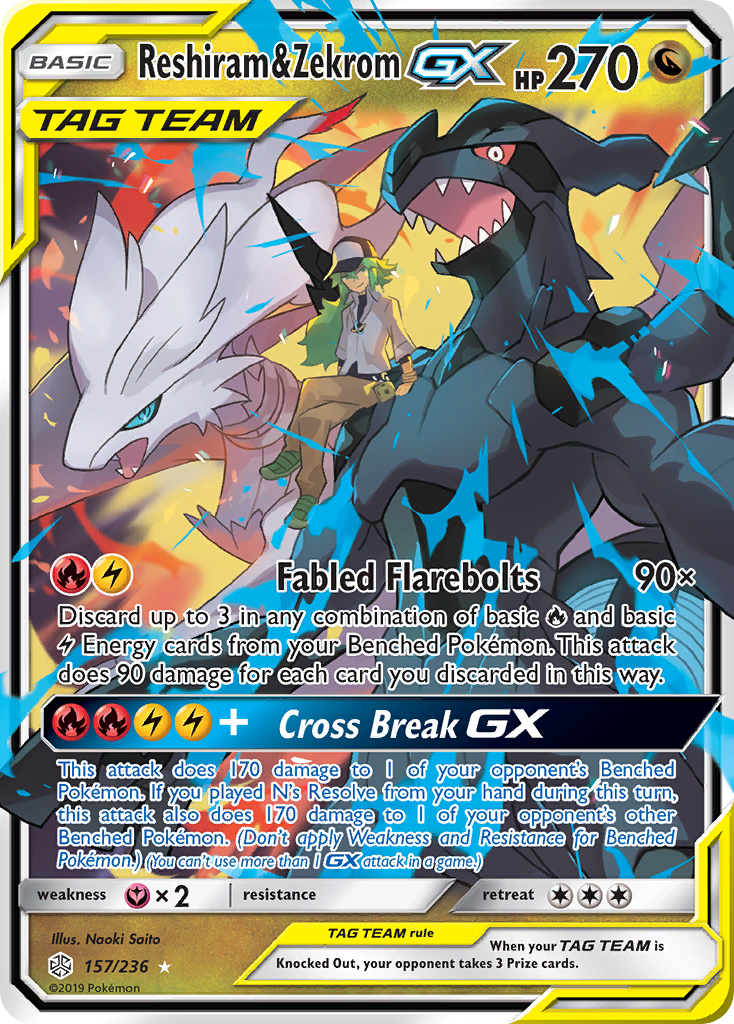 Reshiram & Zekrom-GX - Cosmic Eclipse SET-157