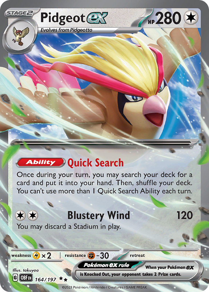 Pidgeot EX - Obsidian Flames SET-164