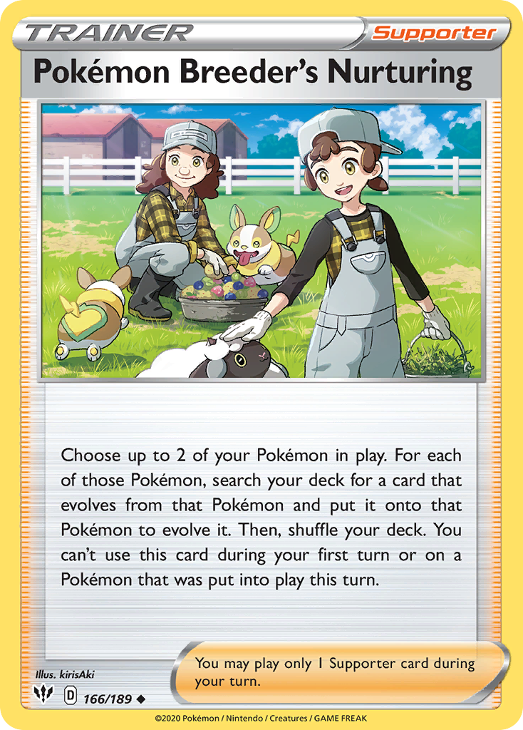 Pokemon Breeder's Nurturing - Darkness Ablaze SET-166
