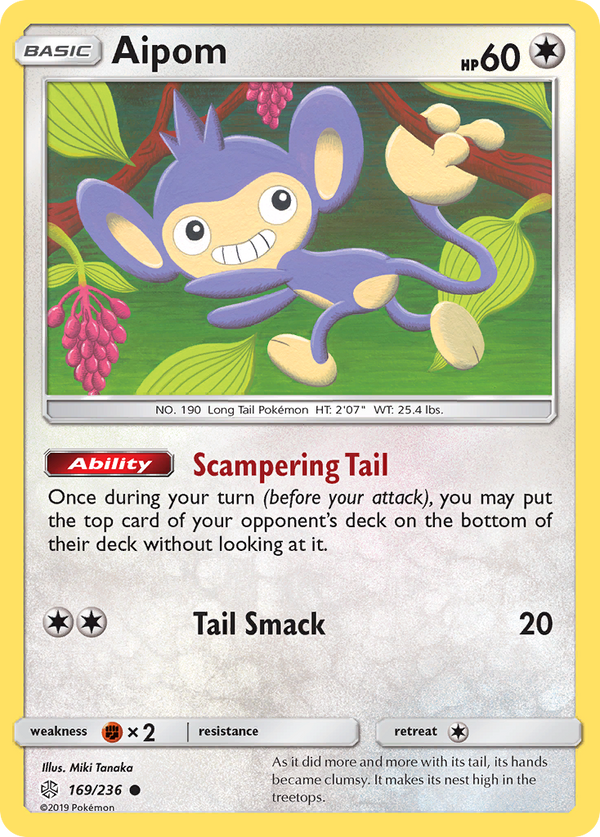 Aipom (Cosmic Eclipse SET) (Pokémon) (Basic) (Colorless) (HP: 60) (Common) (PKM Cosmic Eclipse SET-79)