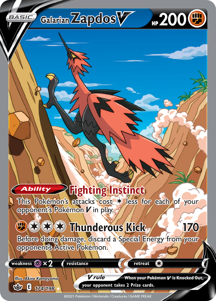 Galarian Zapdos V - Chilling Reign SET-174