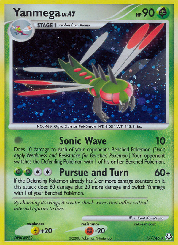 Yanmega (Legends Awakened SET) (Pokémon) (Stage 1) (Grass) (HP: 90) (Rare Holo) (PKM Legends Awakened SET-56)