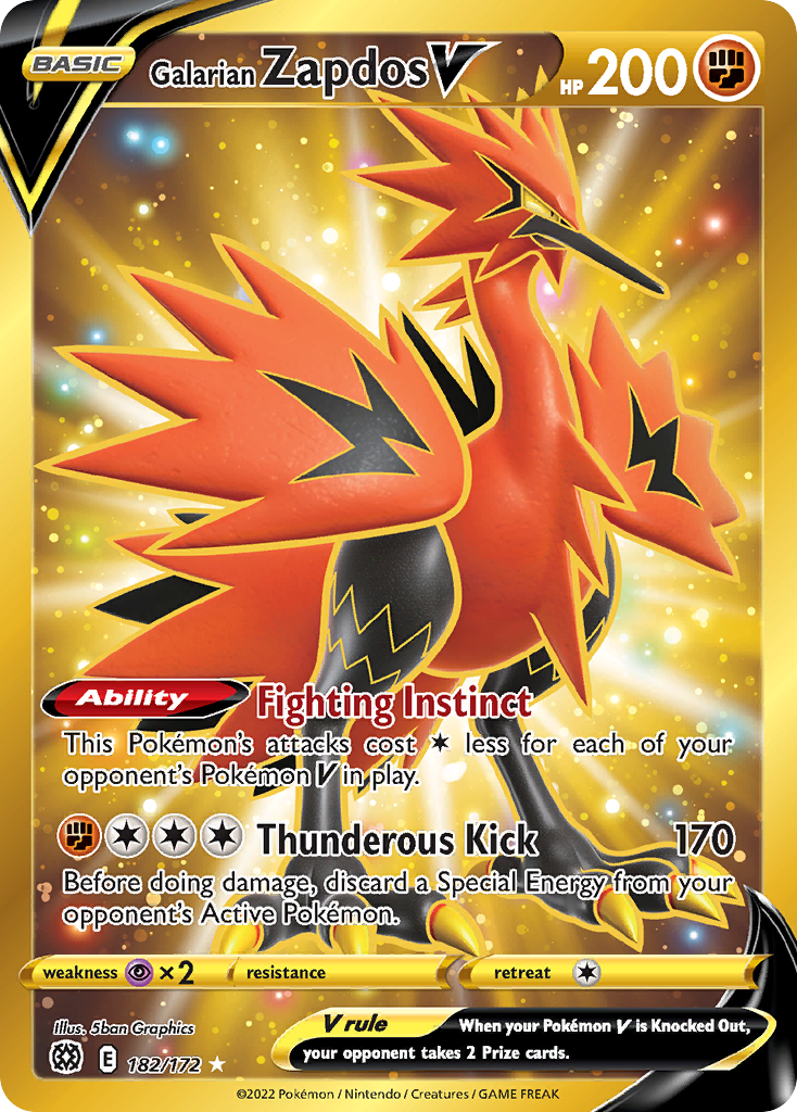 Galarian Zapdos V - Brilliant Stars SET-182