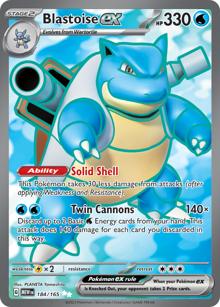 Blastoise EX - 151 SET-184