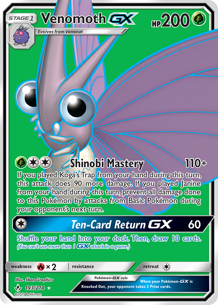 Venomoth-GX - Unbroken Bonds SET-193