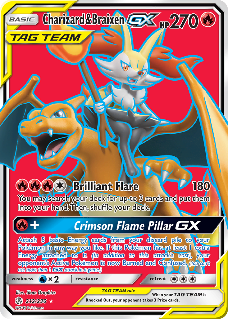 Charizard & Braixen-GX - Cosmic Eclipse SET-212