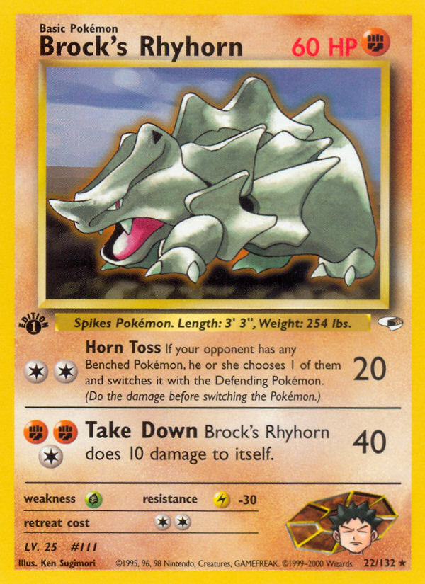 Brock's Rhyhorn - Gym Heroes SET-22