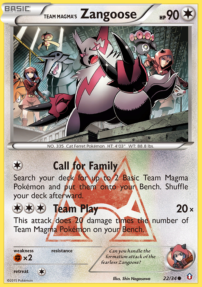 Team Magma's Zangoose - Double Crisis SET-22