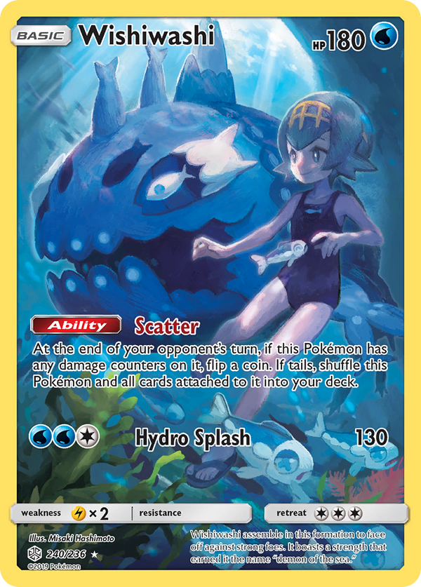 Wishiwashi (Cosmic Eclipse SET) (Pokémon) (Basic) (Water) (HP: 180) (Rare Secret) (PKM Cosmic Eclipse SET-159)