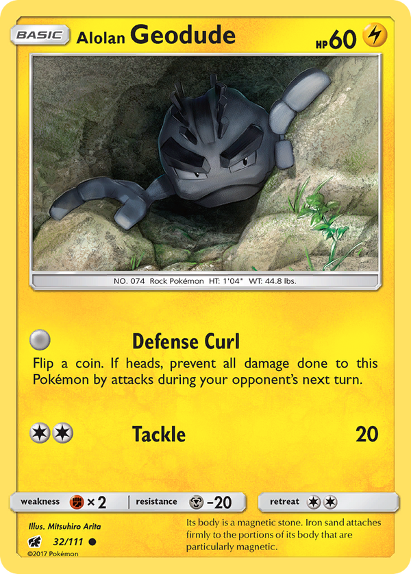 Alolan Geodude (Crimson Invasion SET) (Pokémon) (Basic) (Lightning) (HP: 60) (Common) (PKM Crimson Invasion SET-51)