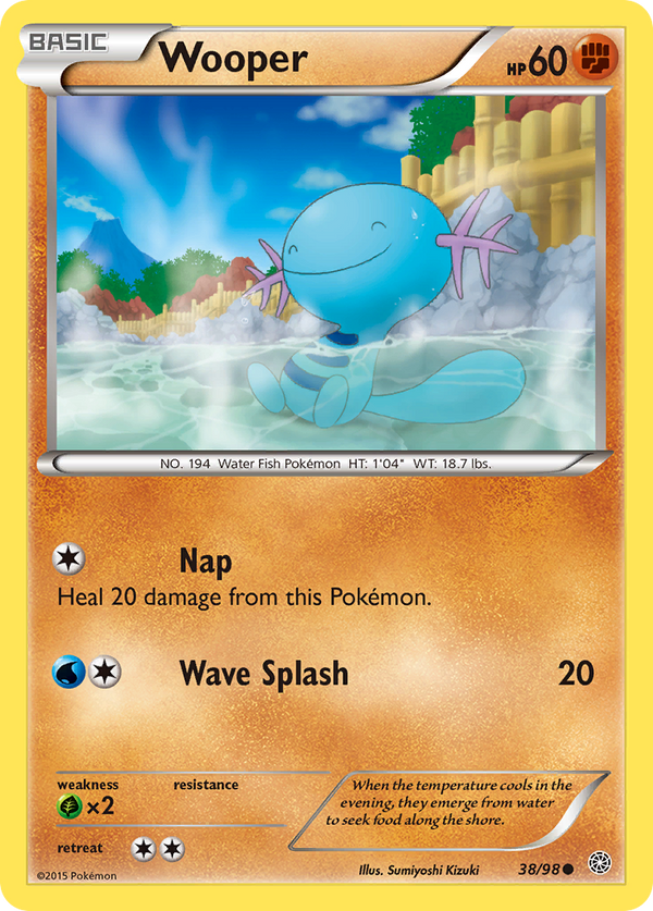 Wooper (Ancient Origins SET) (Pokémon) (Basic) (Fighting) (HP: 60) (Common) (PKM Ancient Origins SET-33)