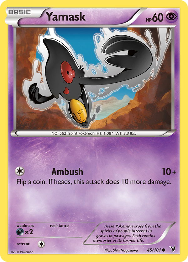 Yamask (Noble Victories SET) (Pokémon) (Basic) (Psychic) (HP: 60) (Common) (PKM Noble Victories SET-43)
