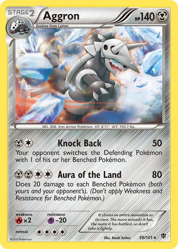 Aggron (Plasma Blast SET) (Pokémon) (Stage 2) (Metal) (HP: 140) (Rare) (PKM Plasma Blast SET-61)