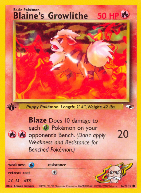 Blaine's Growlithe - Gym Heroes SET-62