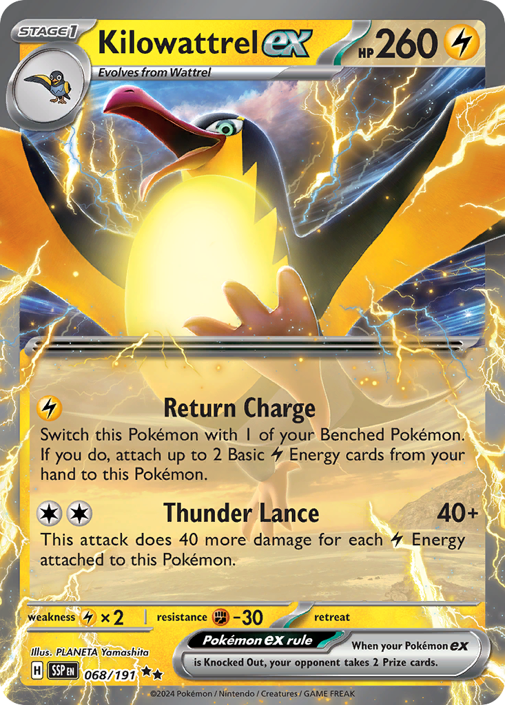 Kilowattrel EX - Surging Sparks SET-68