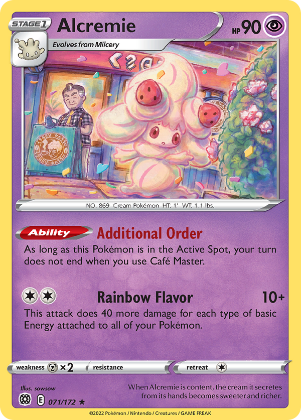 Alcremie (Brilliant Stars SET) (Pokémon) (Stage 1) (Psychic) (HP: 90) (Rare) (PKM Brilliant Stars SET-156)