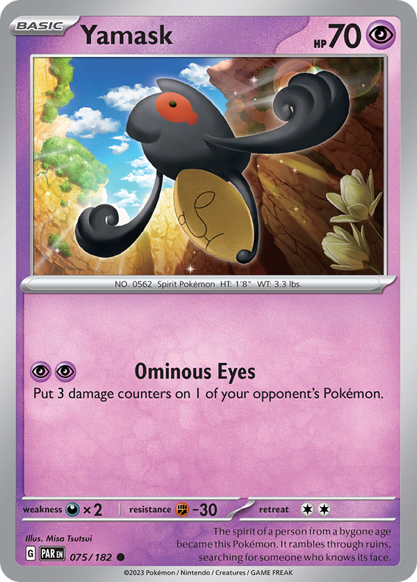 Yamask (Paradox Rift SET) (Pokémon) (Basic) (Psychic) (HP: 70) (Common) (PKM Paradox Rift SET-240)