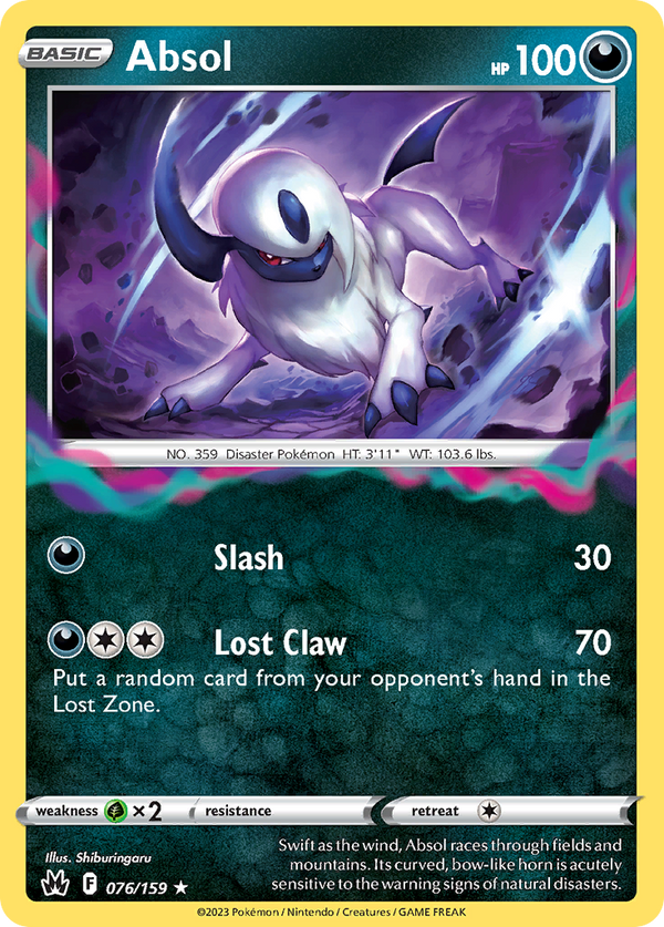 Absol (Crown Zenith SET) (Pokémon) (Basic) (Darkness) (HP: 100) (Rare Holo) (PKM Crown Zenith SET-135)