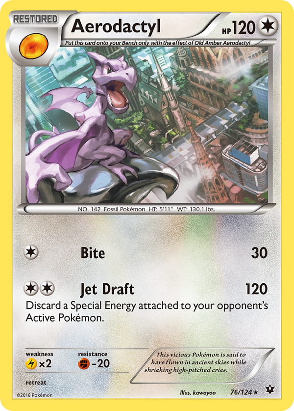 Aerodactyl (Fates Collide SET) (Pokémon) (Restored) (Colorless) (HP: 120) (Rare) (PKM Fates Collide SET-104)