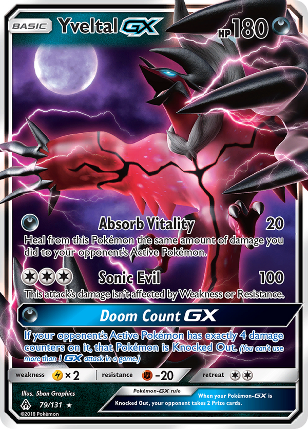 YveltalGX (Forbidden Light SET) (Pokémon) (Basic, GX) (Darkness) (HP: 180) (Rare Holo GX) (PKM Forbidden Light SET-128)