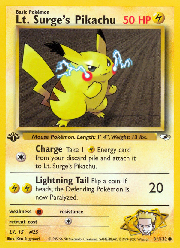 Lt. Surge's Pikachu - Gym Heroes SET-81