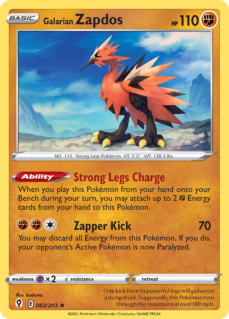 Galarian Zapdos - Evolving Skies SET-82