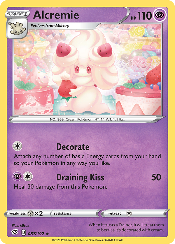 Alcremie (Rebel Clash SET) (Pokémon) (Stage 1) (Psychic) (HP: 110) (Rare) (PKM Rebel Clash SET-196)