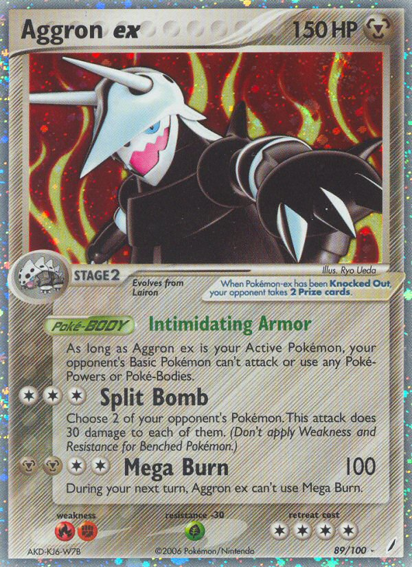 Aggron ex (Crystal Guardians SET) (Pokémon) (Stage 2, ex) (Metal) (HP: 150) (Rare Holo EX) (PKM Crystal Guardians SET-89)