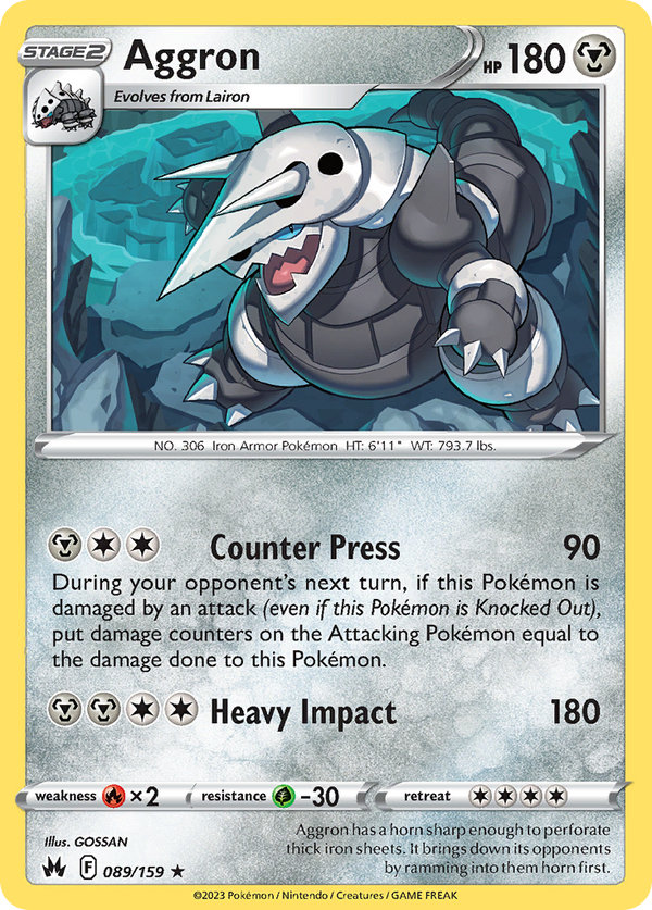 Aggron (Crown Zenith SET) (Pokémon) (Stage 2) (Metal) (HP: 180) (Rare Holo) (PKM Crown Zenith SET-149)