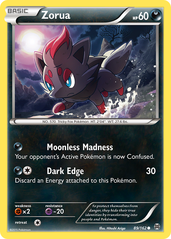 Zorua (BREAKthrough SET) (Pokémon) (Basic) (Darkness) (HP: 60) (Common) (PKM BREAKthrough SET-154)