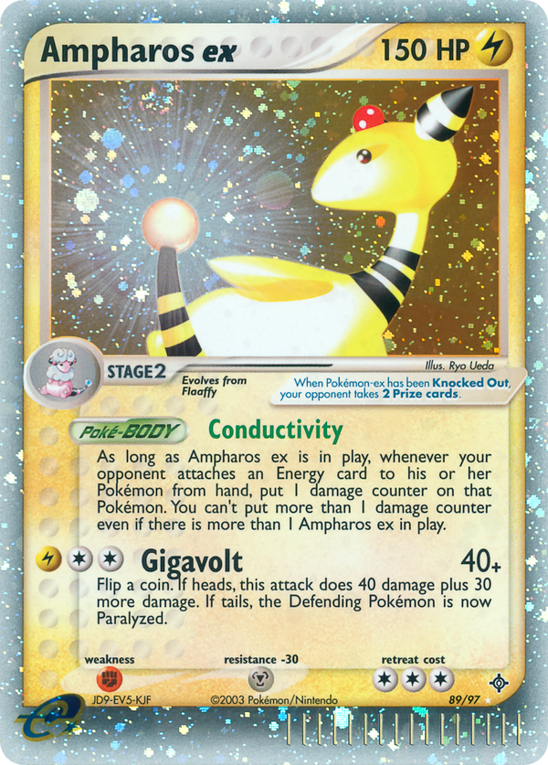 Ampharos ex (Dragon SET) (Pokémon) (Stage 2, ex) (Lightning) (HP: 150) (Rare Holo EX) (PKM Dragon SET-89)