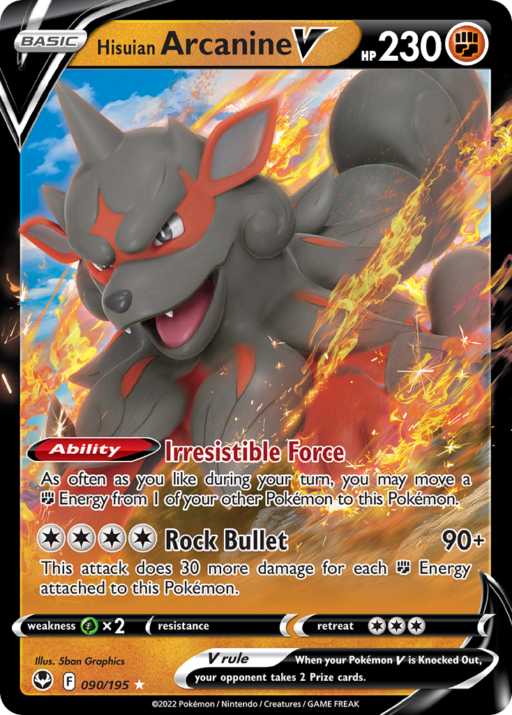 Hisuian Arcanine V - Silver Tempest SET-90