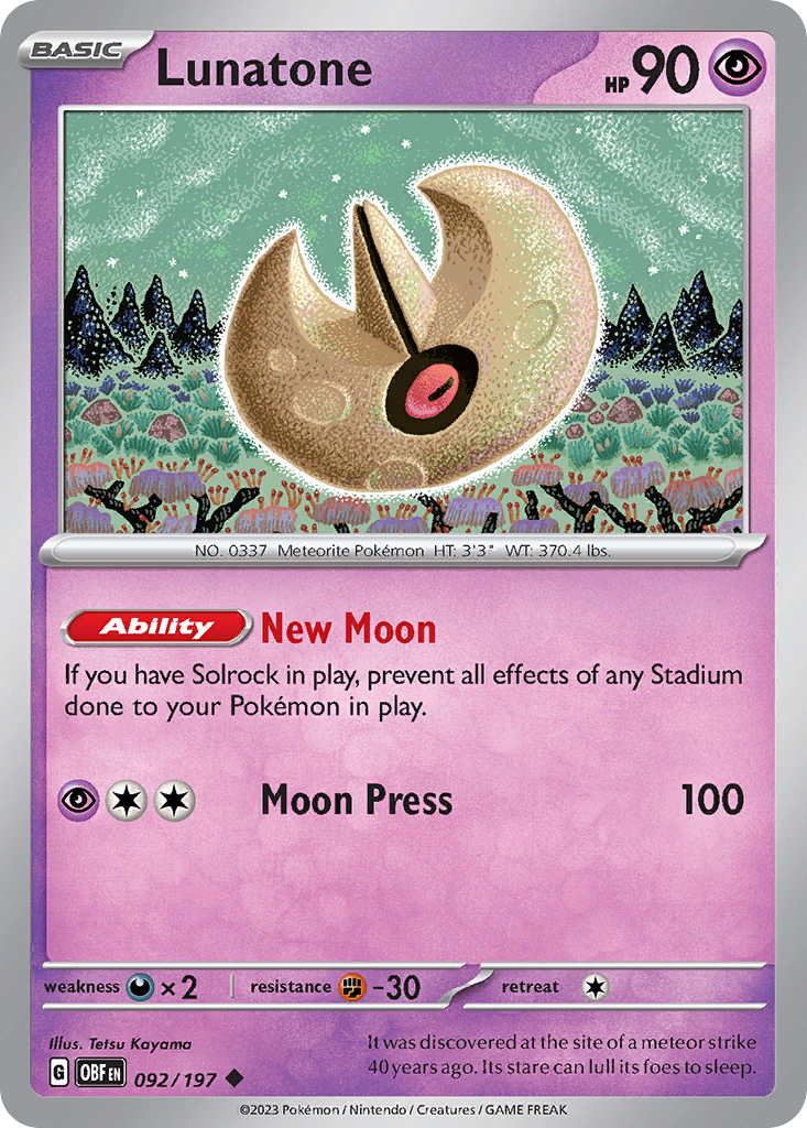 Lunatone - Obsidian Flames SET-92