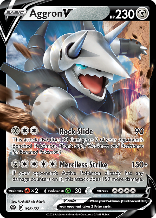 Aggron V (Brilliant Stars SET) (Pokémon) (Basic, V) (Metal) (HP: 230) (Rare Holo V) (PKM Brilliant Stars SET-183)
