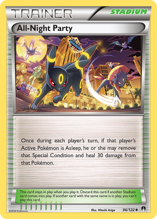 AllNight Party (BREAKpoint SET) (Trainer) (Stadium) (Uncommon) (PKM BREAKpoint SET-121)