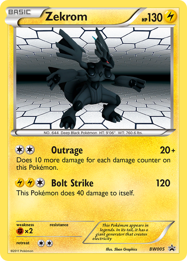Zekrom (BW Black Star Promos SET) (Pokémon) (Basic) (Lightning) (HP: 130) (Promo) (PKM BW Black Star Promos SET-2)