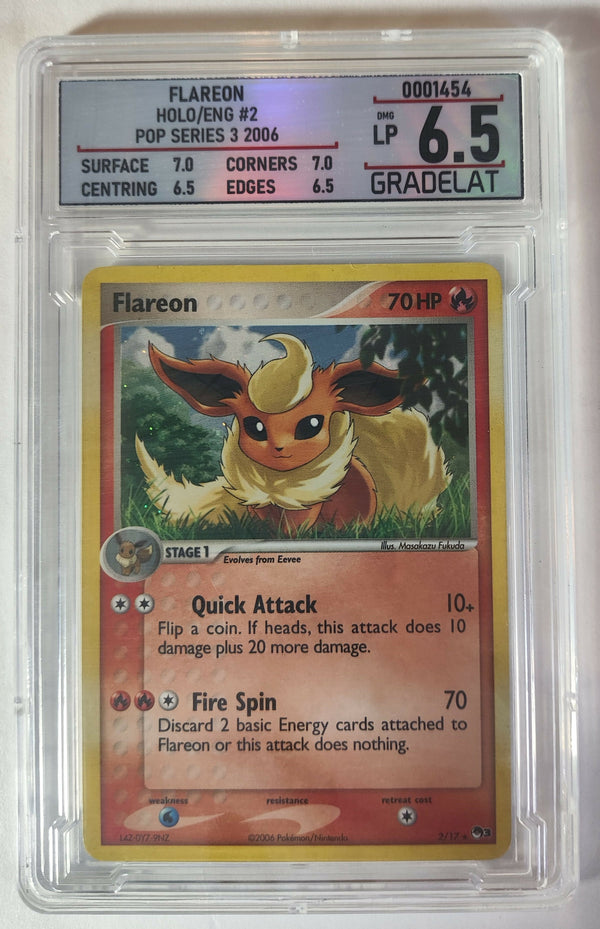 Pokemon Tcg Flareon #2 Pop Series 3, Graduada 6.5