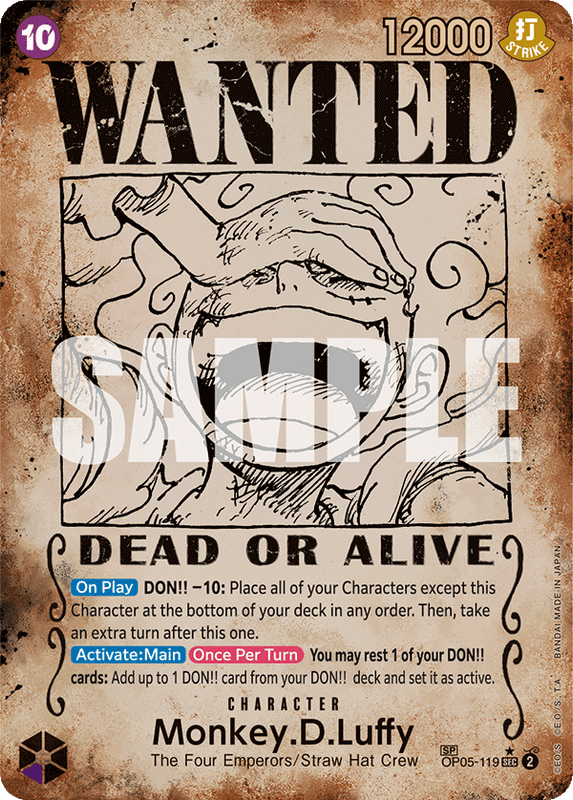 Monkey.D.Luffy OP09 OP05-119 SP Wanted Poster
