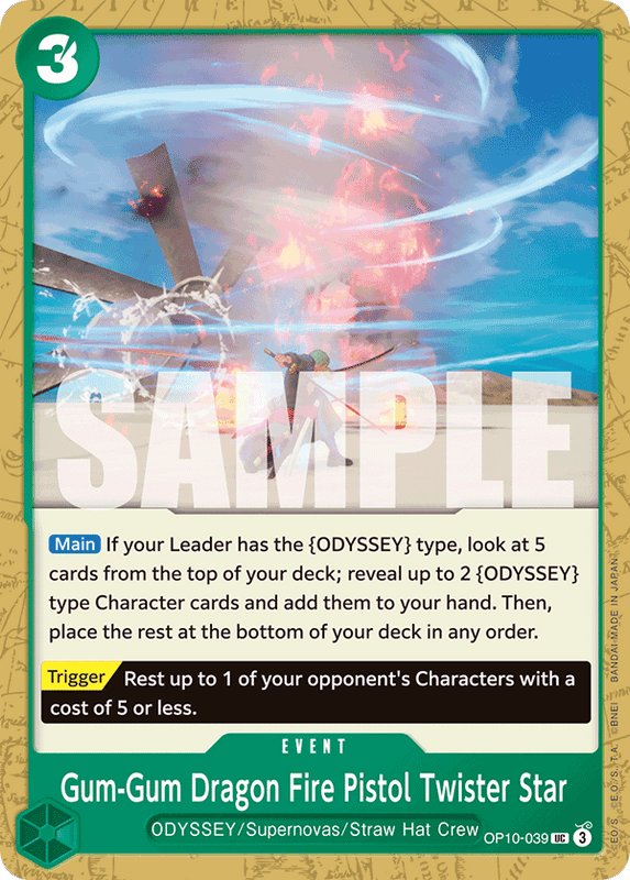 Gum-Gum Dragon Fire Pistol Twister Star OP10-039