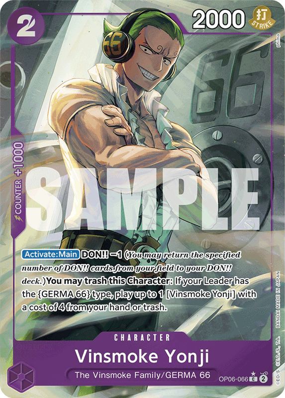 Vinsmoke Yonji PRB01 OP06-066 TF Full Art o Foliada Texturizada