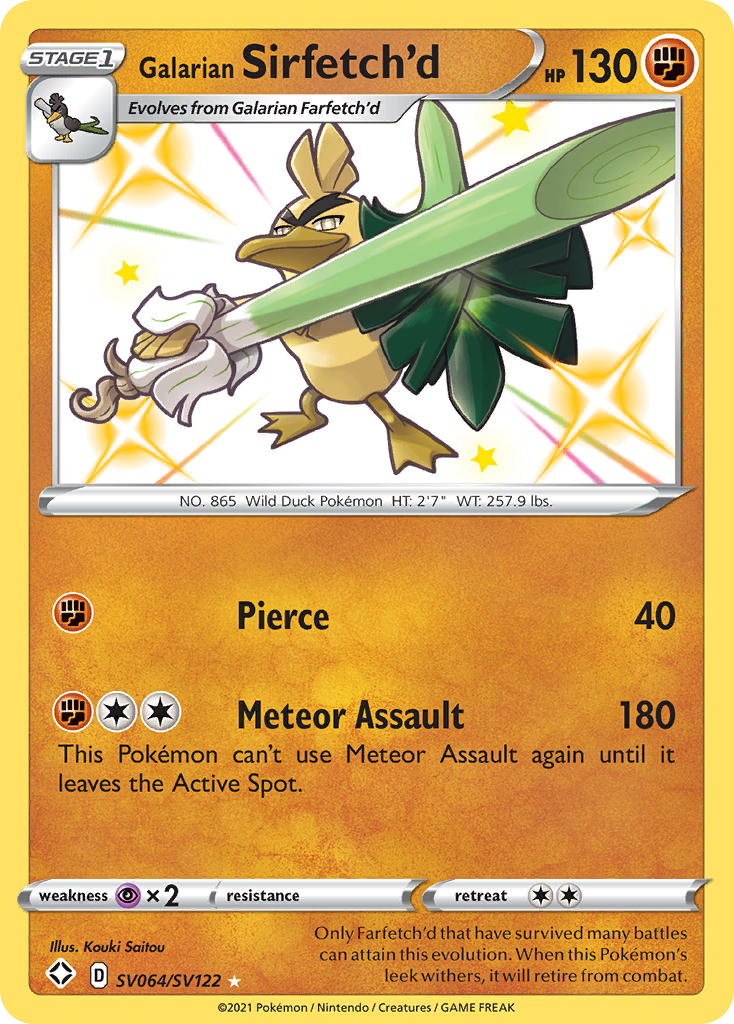 Galarian Sirfetch'd - Shining Fates Shiny Vault SET-SV064