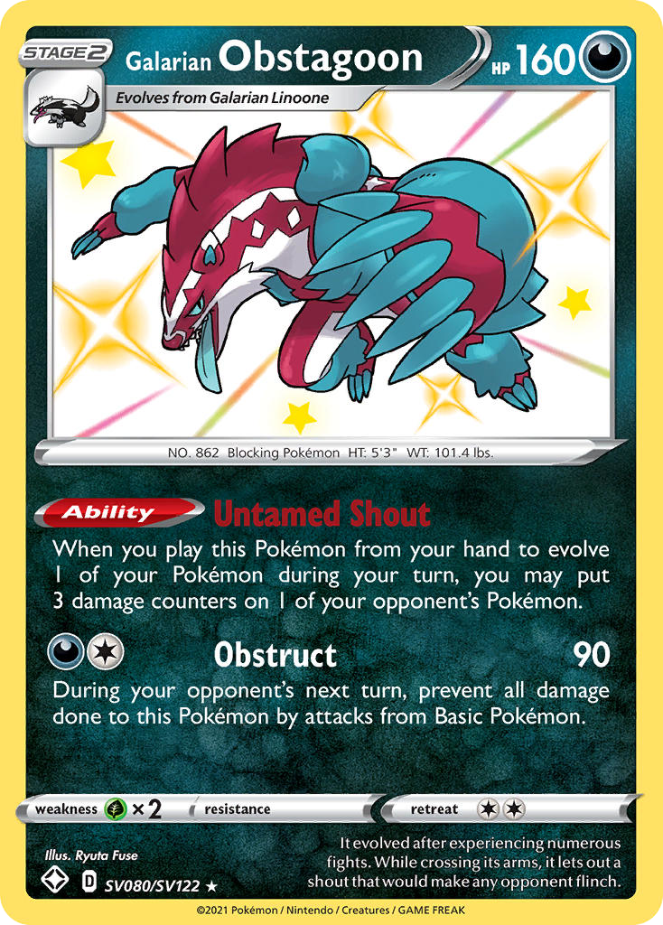 Galarian Obstagoon - Shining Fates Shiny Vault SET-SV080