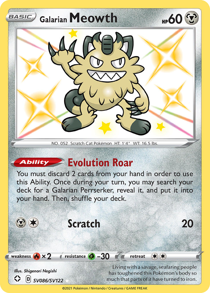 Galarian Meowth - Shining Fates Shiny Vault SET-SV086